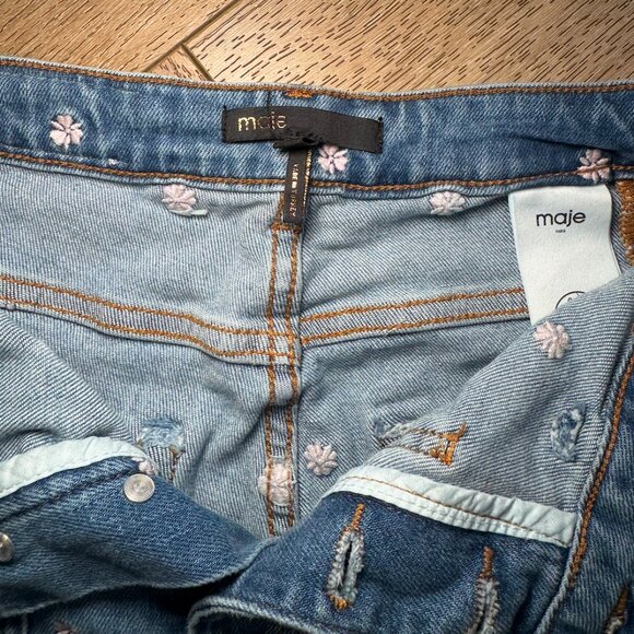 Maje embroidered floral bootcut jeans - Picture 5 of 5